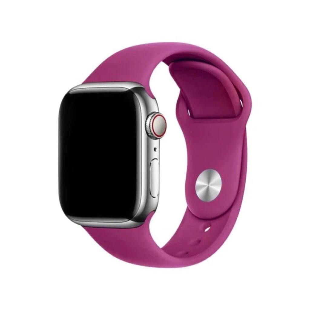 Curea ceas Apple în nuanța Dark Rose, bandă din silicon pentru uz zilnic și sport