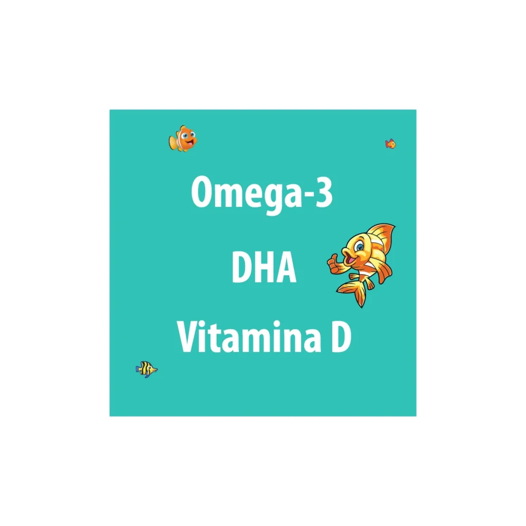 Jeleuri cu Omega-3 și vitamina D SmartKid, vitamine pentru copii, ambalaj 30 bucăți.