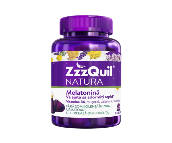 ZzzQuil Melatonin 60 jeleuri – supliment cu melatonina pentru somn natural și adormire rapidă