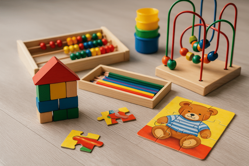 Universul copiilor cu jucarii educative din lemn pentru invatare prin joaca