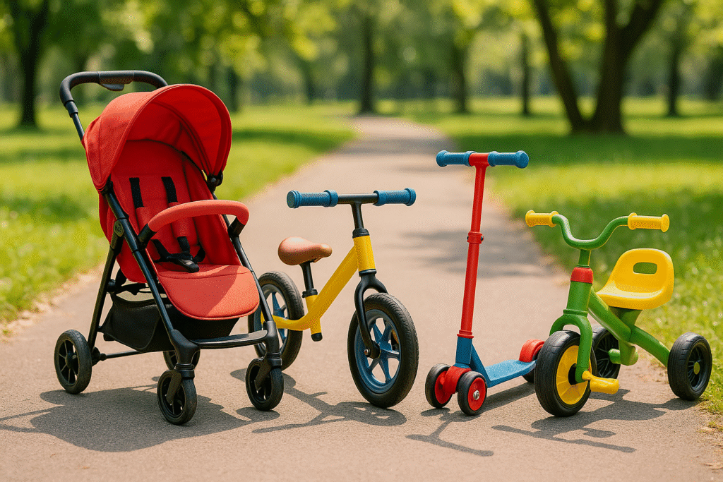 Universul copiilor cu produse pentru plimbare si joaca in aer liber